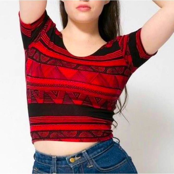 American Apparel Tribal Aztec Crop Top L - Picture 1 of 2